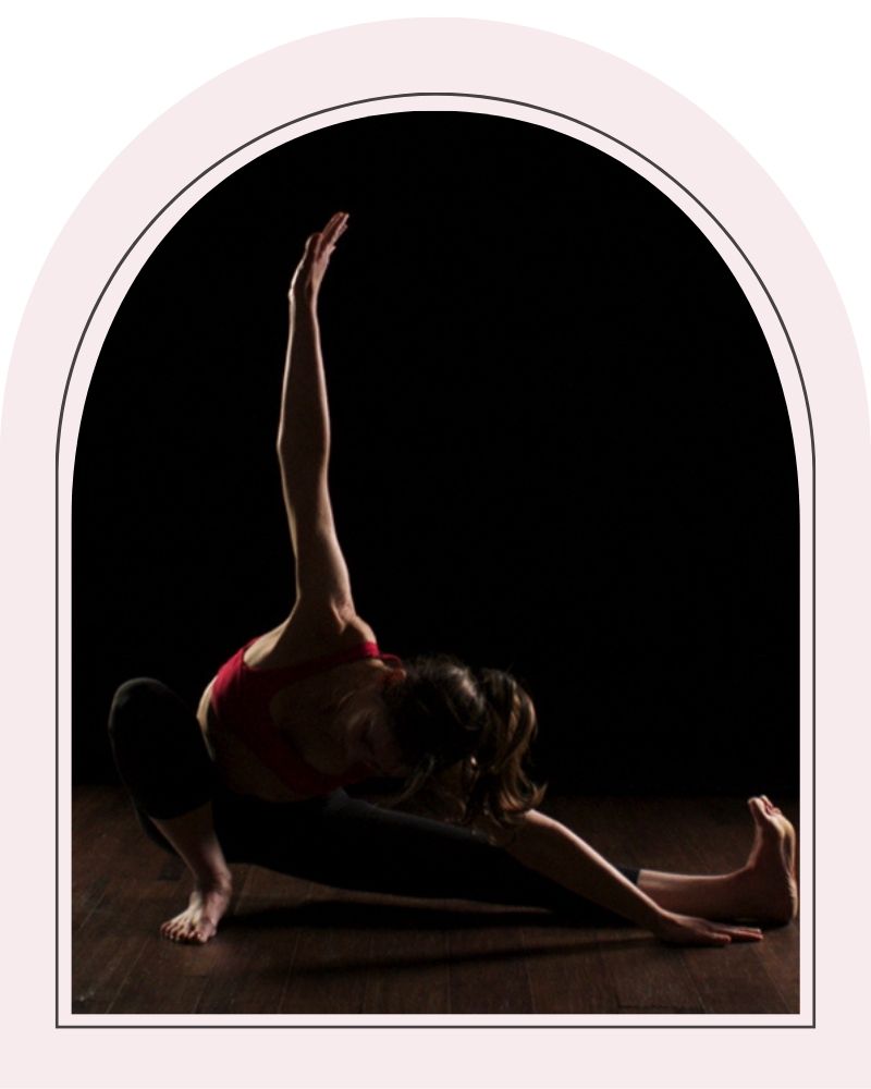 Lara Heimann demonstrating a LYT Yoga pose during an advanced yoga class focused on functional movement.