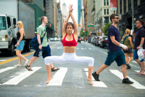 Lara is doing the pose that showcases why the big toe is essential for lifelong walking and movement health.
